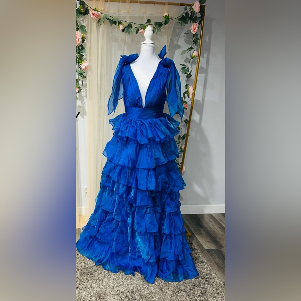 Royal Blue Ruffled Formal Gown | Size 16 | NWOT
